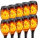 Luzes solares BONLION, pacote com 10 tochas cintilantes, chama ao ar livre