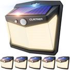 Luzes solares CLAONER 128 LED, pacote com 6 unidades, IP65, à prova d'água