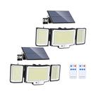 Luzes Solares Com Sensor De Movimento Para Exterior, 366 LEDs, 3 Cabeças, À Prova d'Água, Luz De