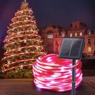 Luzes solares de corda Brightown 39FT 200LEDs impermeáveis ao ar livre