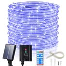 Luzes solares de corda ICRGB 66 pés 200 LED Blue Fairy com controle remoto