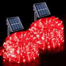 Luzes solares de corda JMEXSUSS 2* 200 LED vermelhas 66 pés IP65