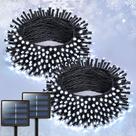 Luzes solares de corda JMEXSUSS 2x23 m 400 LED impermeáveis brancas