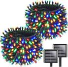 Luzes solares de corda KAQ 200LED 20m 2PK impermeáveis multicoloridas