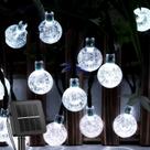 Luzes solares de corda LSLCQW 60 LED 12m 8 modos à prova d'água