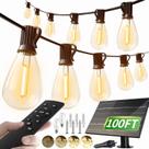 Luzes solares de corda luckystyle 100FT Waterproof 2200K Luzes solares de corda luckystyle 100FT Waterproof 2200K