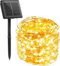 Luzes solares de corda Minetom 33m 100 LED branco quente