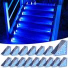 Luzes solares de escada VOLISUN, pacote com 16, impermeáveis, IP67, azul Luzes solares de escada VOLISUN, pacote com 16, impermeáveis, IP67, azul