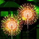 Luzes solares de fogo de artifício JJGoo, pacote com 2, 120 LEDs, IP65, à prova d'água