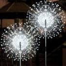 Luzes solares de fogo de artifício JJGoo, pacote com 2, 150 LEDs à prova d'água