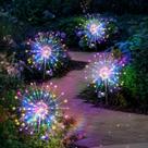 Luzes solares de fogos de artifício, 200 LED, pacote com 4, IP65, à prova d'água