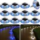 Luzes solares de garagem AGPTEK, pacote com 12, LED impermeável, 2 cores