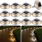 Luzes solares de garagem AGPTEK, pacote com 12, LED impermeável, 2 cores