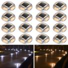 Luzes solares de garagem AGPTEK, pacote de 16, 2 modos de cor, à prova d'água Luzes solares de garagem AGPTEK, pacote de 16, 2 modos de cor, à prova d'água