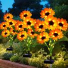 Luzes solares de girassol stadeco, pacote com 6, 36 flores, IP65