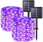 Luzes solares de Halloween JMEXSUSS 100 LED roxas, 33 pés, pacote com 2 Luzes solares de Halloween JMEXSUSS 100 LED roxas, 33 pés, pacote com 2