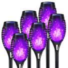 Luzes solares de Halloween LNRYY Purple Flickering Flame Waterproof