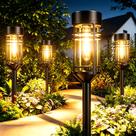 Luzes solares de jardim Amarp, pacote com 6, IP65, impermeáveis, 3000K