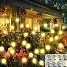 Luzes solares de jardim BOSSERN, kit com 8 unidades, efeito vaga-lume, branco quente
