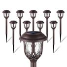 Luzes solares de jardim EXCMARK, pacote com 10, marrom, branco quente, 41 cm