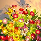 Luzes solares de jardim Garpar Swaying com 9 borboletas e 21 flores