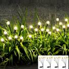 Luzes Solares de Jardim JURASNOW - 8 LED, 4 Peças, Impermeáveis e com Luz Branca Quente