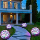 Luzes solares de jardim Keevvon, pacote com 4, 120 LED multicoloridas