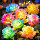 Luzes solares de jardim NESSTU, pacote com 6 flores LED, impermeáveis