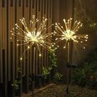 Luzes solares de jardim NiNite LIGHTS 120 LED, pacote com 2 unidades, branco quente
