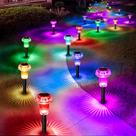 Luzes solares de jardim Priddop, pacote com 16 unidades, impermeáveis que mudam de cor