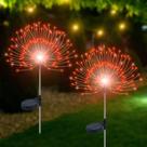 Luzes solares de jardim Slyuexu, pacote com 2 unidades, 120 LED, impermeáveis