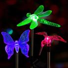 Luzes solares de jardim SOLPEX, pacote com 3 borboletas, LED multicolorido