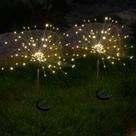 Luzes solares de jardim SUNNEST, pacote com 2, 150 LED Firework, 8 modos