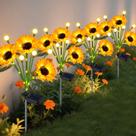 Luzes solares de jardim TEDOF Sunflowers Waterproof, pacote com 4