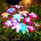 Luzes solares de jardim WDTPro, pacote com 8, 32 lírios florescentes RGB
