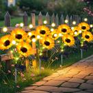 Luzes solares de jardim yeuago, pacote com 4 unidades, Sunflower Firefly IP65