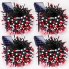 Luzes solares de Natal EXF 400LED 132 pés, pacote com 4 unidades, vermelho/branco