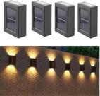 Luzes solares de parede ASLIDECOR UP Down, pacote com 4, IP65, impermeáveis