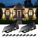 Luzes solares de parede externas Roopure, pacote com 12 unidades, branco quente, IP65
