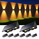 Luzes solares de parede externas Roopure, pacote com 8 unidades, branco quente, IP65