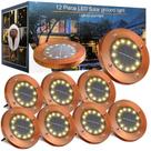 Luzes solares de solo JKIMK 12 LED à prova d'água, pacote com 8
