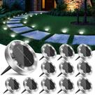 Luzes solares de solo Peasur Mini, pacote com 12, IP68, à prova d'água