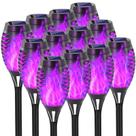 Luzes solares EOYIZW, pacote com 12, Purple Flickering Flame, 52 cm
