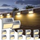Luzes solares externas à prova dágua Otdair, luzes solares para cerca com liga/desliga automático, iluminação LED externa brilhante para cerca, pátio, deck, jardim e caminho
