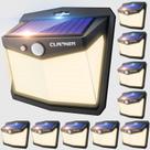 Luzes solares externas CLAONER 128 LED IP65 impermeáveis, pacote com 10