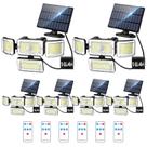 Luzes solares externas CLAONER 3500LM Cabo IP67 5m de 4 cabeças