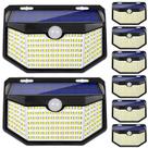 Luzes Solares Externas HMCITY 120 LED com Sensor de Movimento IP65 Pacote com 8 Unidades