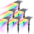 Luzes solares externas Linkind RGB Color Changing, pacote com 6 IP67