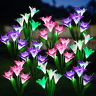 Luzes solares externas WDTPro Garden, pacote de 10 com 40 flores de lírio