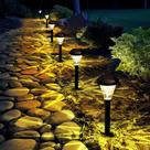 Luzes solares GIGALUMI, pacote com 12 unidades, impermeáveis ao ar livre para jardim